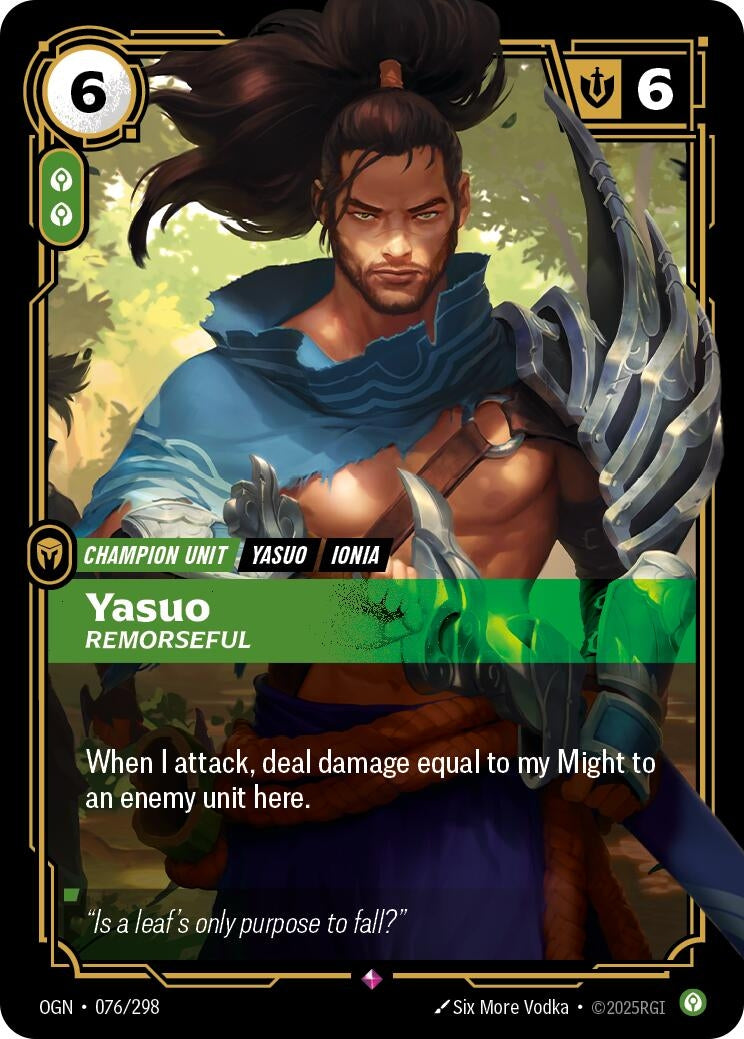 Yasuo - Remorseful (076/298) (Origins) - PokeBox USA