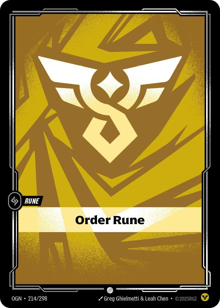 Image for Order Rune (214/298) (Origins) (OGN) - Riftbound: League of Legends Trading Card Game