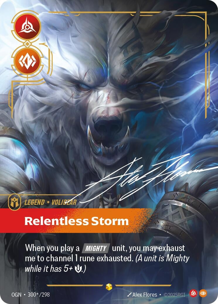Image for Volibear - Relentless Storm (Signature) (300*/298) (Origins) (OGN) - Riftbound: League of Legends Trading Card Game