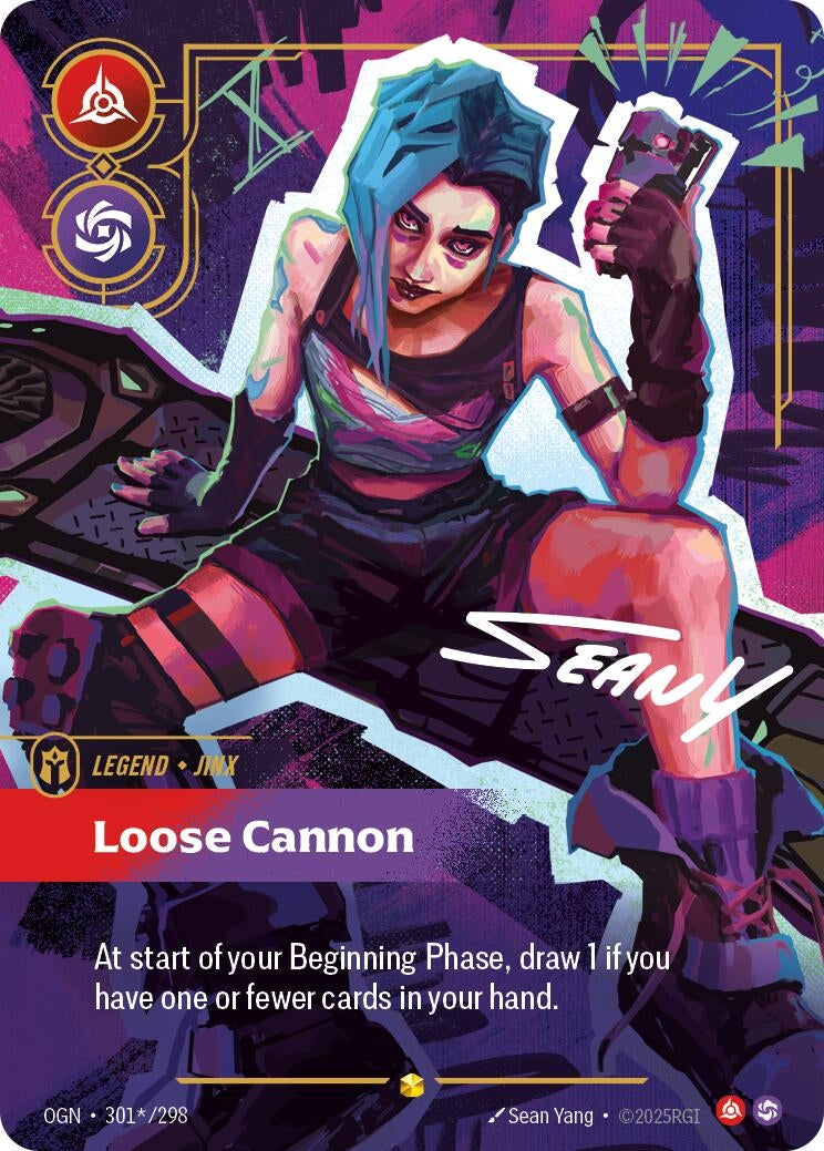 Image for Jinx - Loose Cannon (Signature) (301*/298) (Origins) (OGN) - Riftbound: League of Legends Trading Card Game
