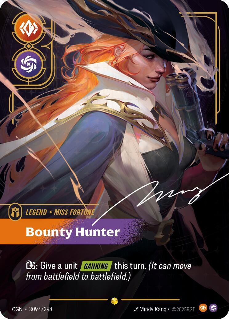 Image for Miss Fortune - Bounty Hunter (Signature) (309*/298) (Origins) (OGN) - Riftbound: League of Legends Trading Card Game