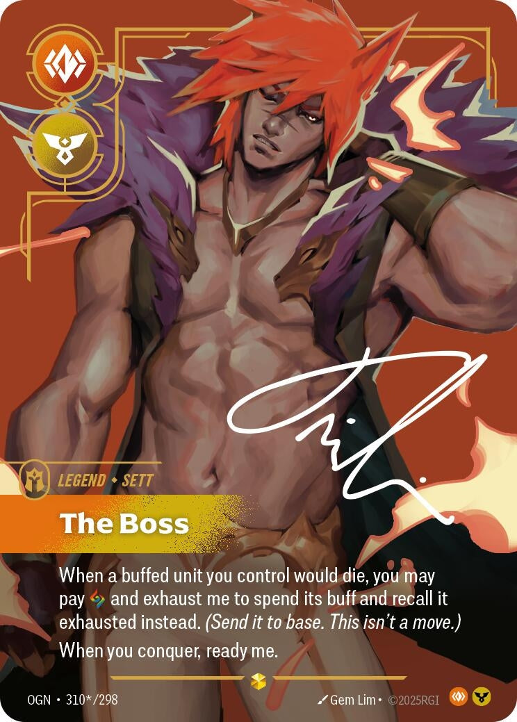 Image for Sett - The Boss (Signature) (310*/298) (Origins) (OGN) - Riftbound: League of Legends Trading Card Game
