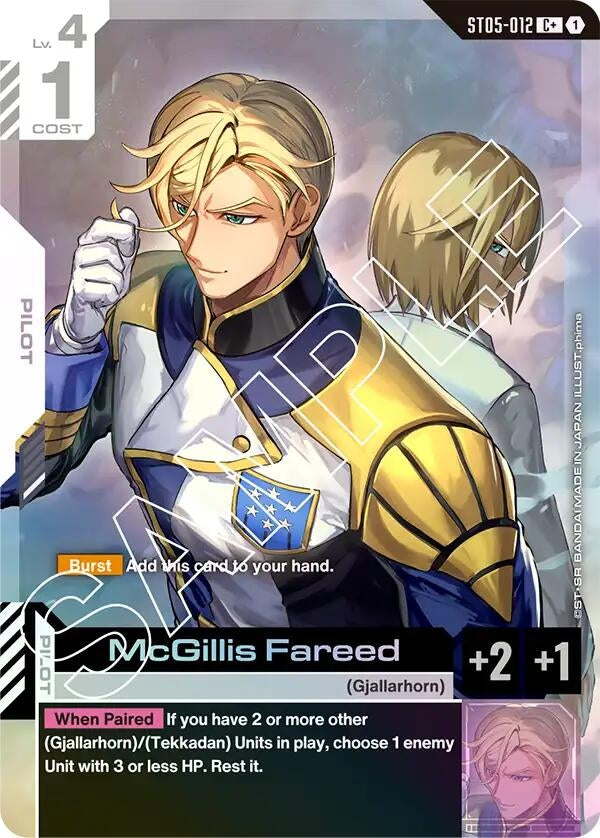 Image for McGillis Fareed (C+) (ST05-012) (Starter Deck 05: Iron Bloom) (ST05) - Gundam Card Game