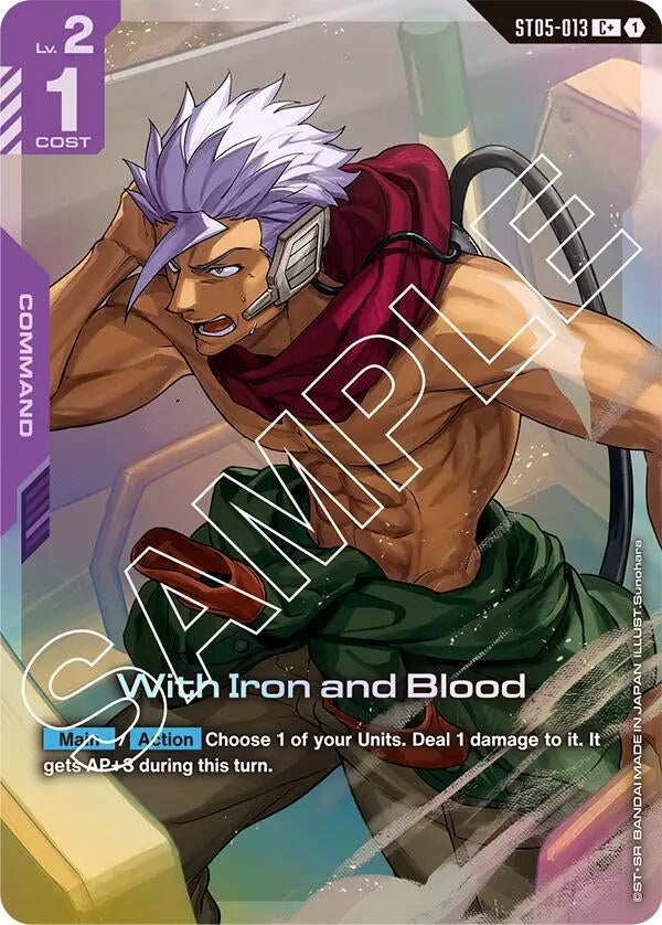 Image for With Iron and Blood (C+) (ST05-013) (Starter Deck 05: Iron Bloom) (ST05) - Gundam Card Game