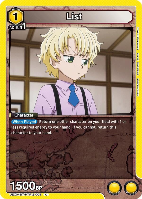 Image for List (UEX04BT/HTR-2-004) (UEX04BT: HUNTER X HUNTER Vol.2) (UEX04BT) - Union Arena