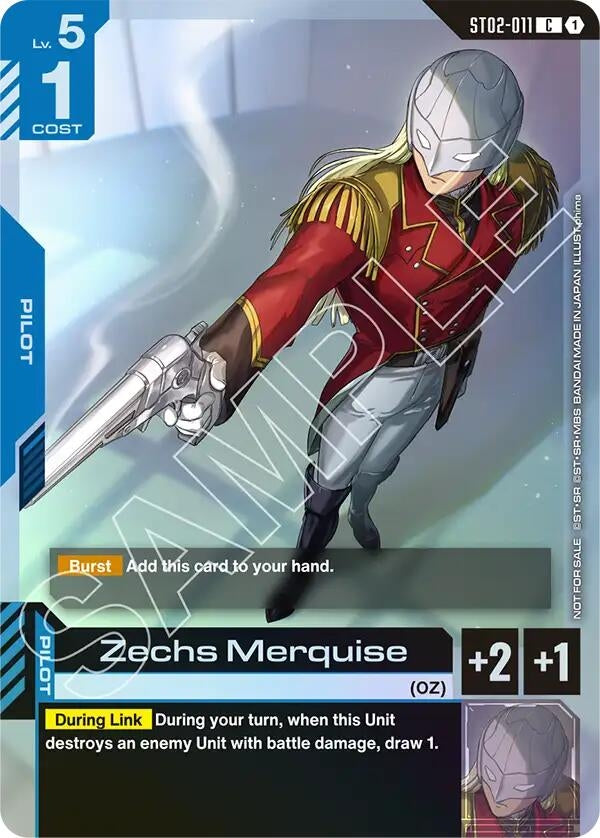 Image for Zechs Merquise (Championship Participation Pack 01) (ST02-011) (Gundam Promotional Cards) (GCG-PR) - Gundam Card Game