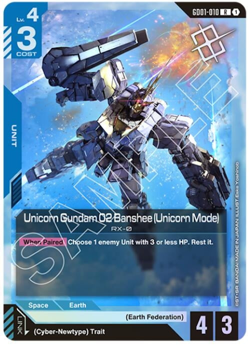Image for Unicorn Gundam 02 Banshee (Unicorn Mode) (Judge Pack 01) (GD01-010) (Gundam Promotional Cards) (GCG-PR) - Gundam Card Game