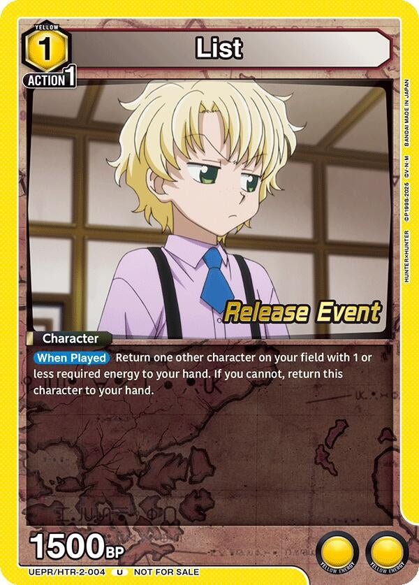 Image for List (UEPR/HTR-2-004) (UEX04BT: HUNTER X HUNTER Vol.2 Release Event Cards) (UEX04BT_RE) - Union Arena