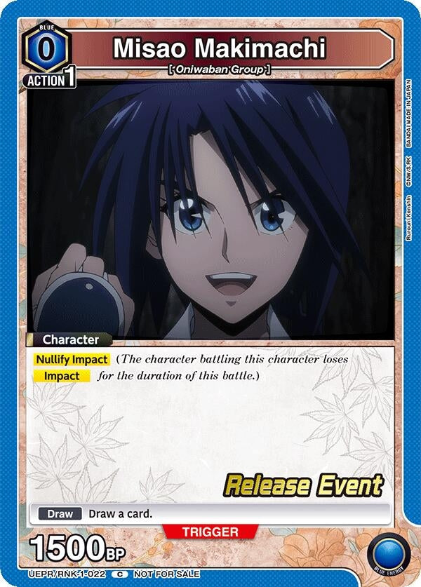 Image for Misao Makimachi (022) (UEPR/RNK-1-022) (UE11BT: Rurouni Kenshin Release Event Cards) (UE11BT_RE) - Union Arena
