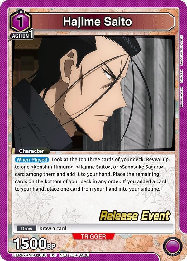 Image for Hajime Saito (036) (UEPR/RNK-1-036) (UE11BT: Rurouni Kenshin Release Event Cards) (UE11BT_RE) - Union Arena