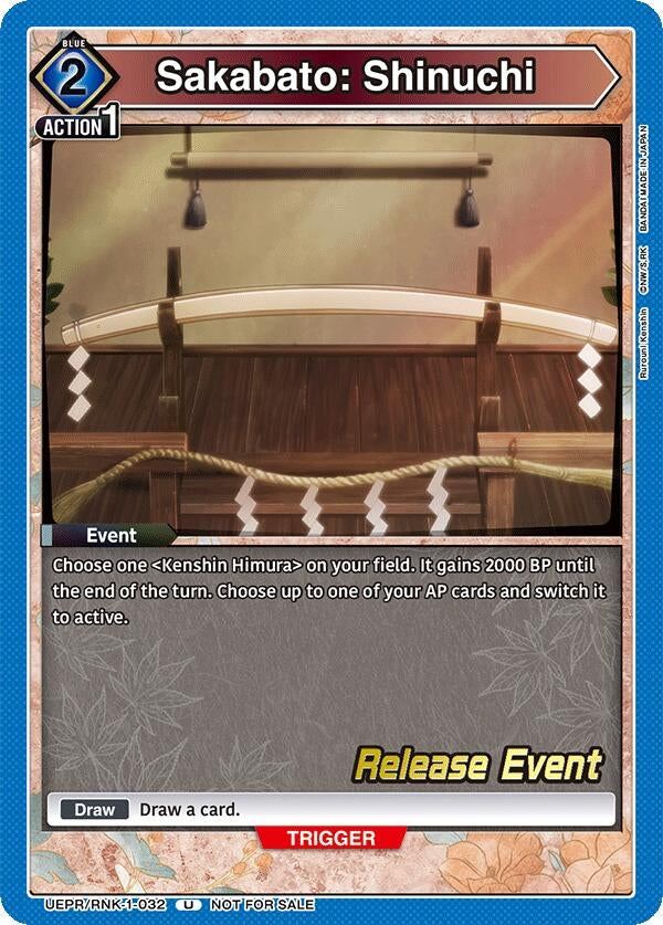 Image for Sakabato: Shinuchi (UEPR/RNK-1-032) (UE11BT: Rurouni Kenshin Release Event Cards) (UE11BT_RE) - Union Arena