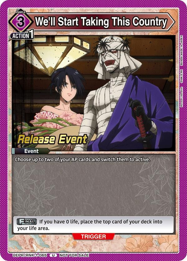 Image for We'll Start Taking This Country (UEPR/RNK-1-065) (UE11BT: Rurouni Kenshin Release Event Cards) (UE11BT_RE) - Union Arena