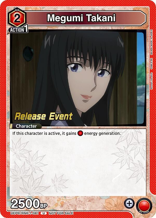Image for Megumi Takani (081) (UEPR/RNK-1-081) (UE11BT: Rurouni Kenshin Release Event Cards) (UE11BT_RE) - Union Arena