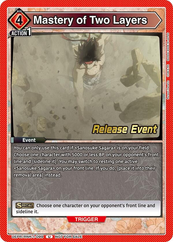 Image for Mastery of Two Layers (UEPR/RNK-1-099) (UE11BT: Rurouni Kenshin Release Event Cards) (UE11BT_RE) - Union Arena