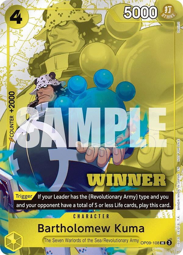 Image for Bartholomew Kuma (Winner Pack 2025 Vol. 4) (OP09-108) (One Piece Promotion Cards) (OP-PR) - One Piece Card Game