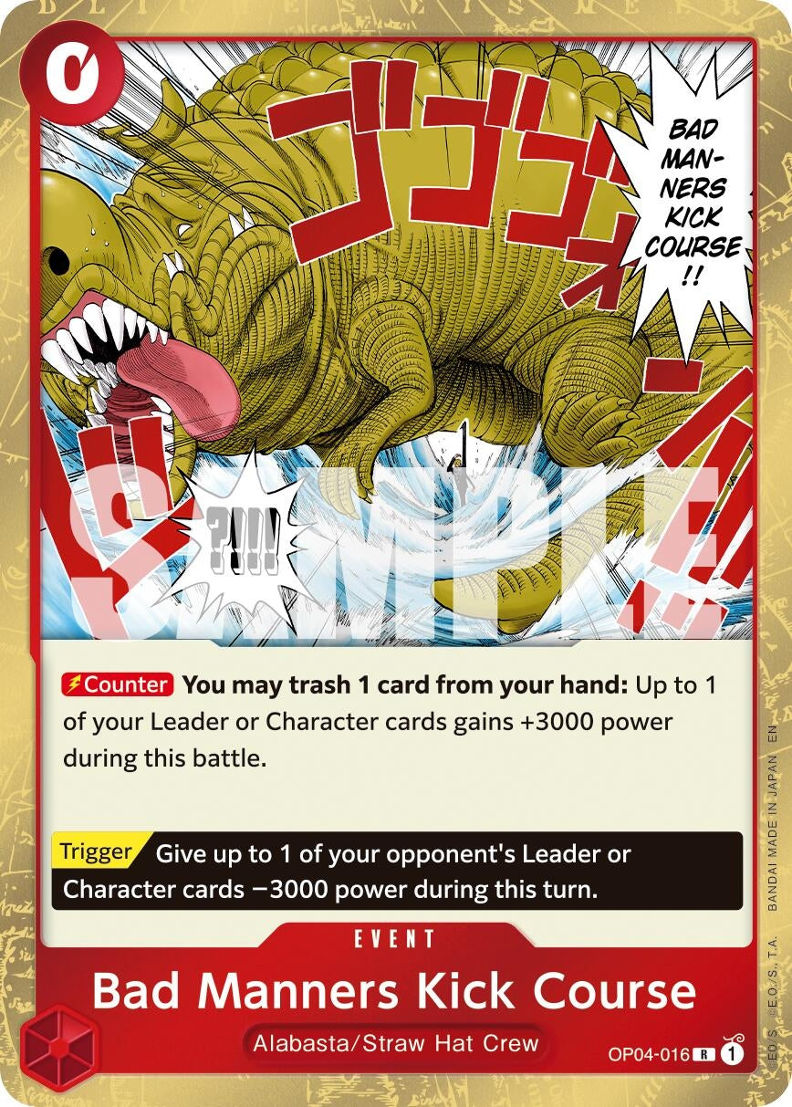 Image for Bad Manners Kick Course (Reprint) (OP04-016) (Premium Booster -The Best- Vol. 2) (PRB-02) - One Piece Card Game