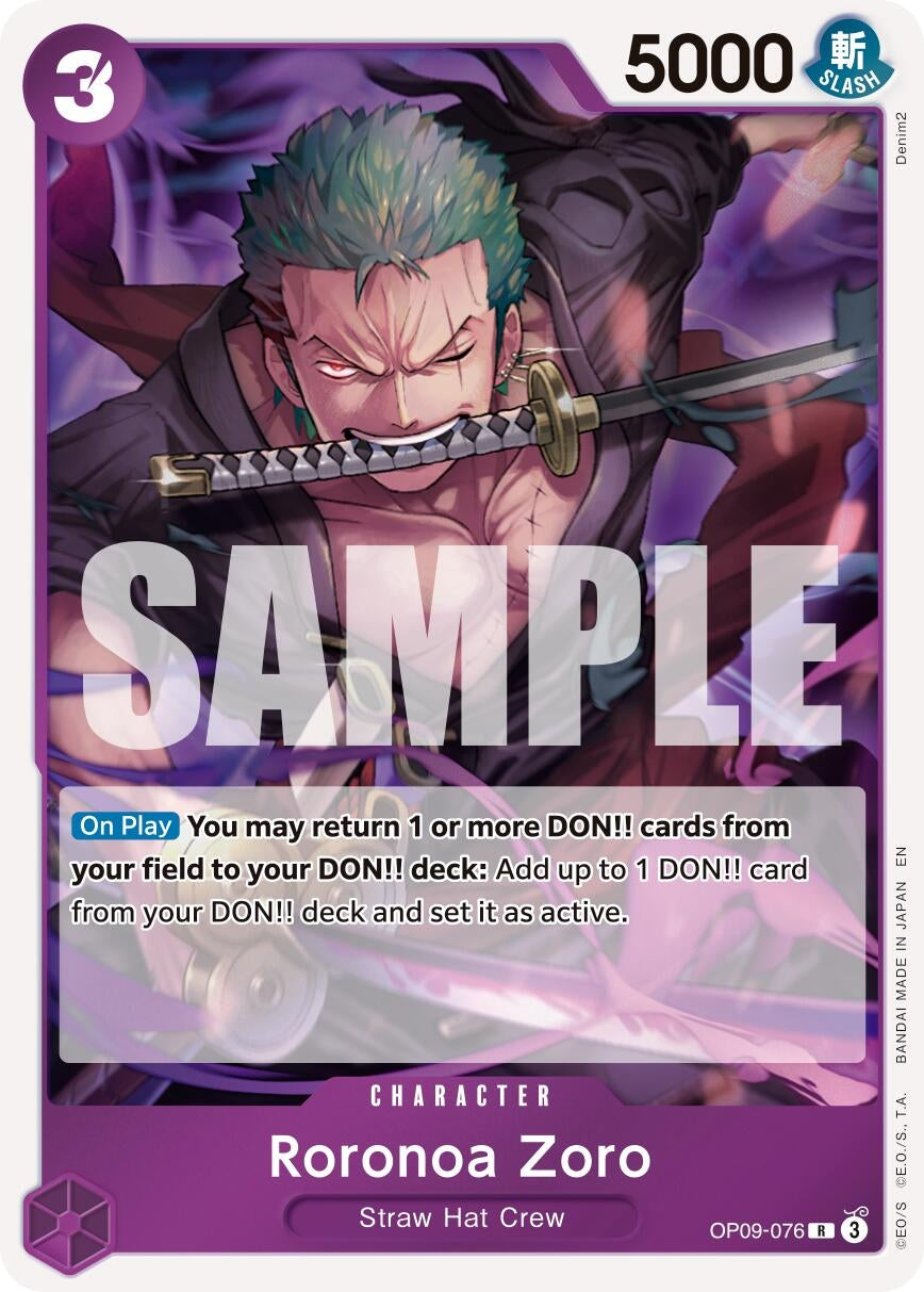 Image for Roronoa Zoro - OP09-076 (OP09-076) (Premium Booster -The Best- Vol. 2) (PRB-02) - One Piece Card Game