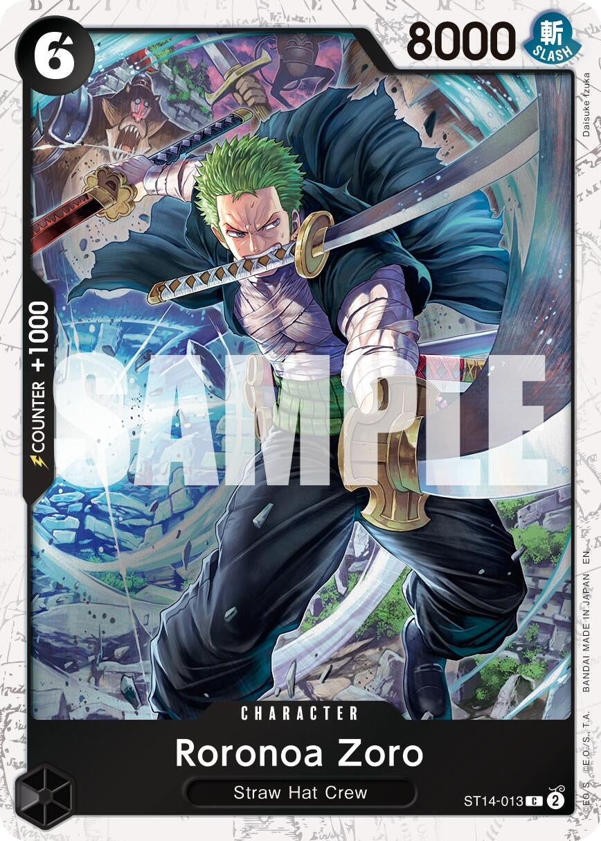 Image for Roronoa Zoro - ST14-013 (Pirate Foil) (ST14-013) (Premium Booster -The Best- Vol. 2) (PRB-02) - One Piece Card Game