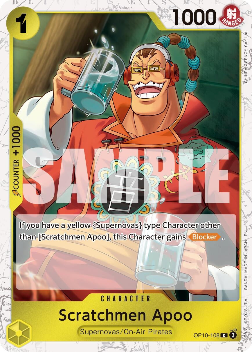 Image for Scratchmen Apoo - OP10-108 (Pirate Foil) (OP10-108) (Premium Booster -The Best- Vol. 2) (PRB-02) - One Piece Card Game