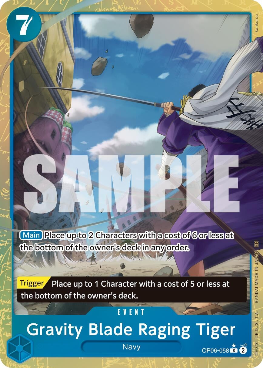 Image for Gravity Blade Raging Tiger (Alternate Art) (OP06-058) (Premium Booster -The Best- Vol. 2) (PRB-02) - One Piece Card Game