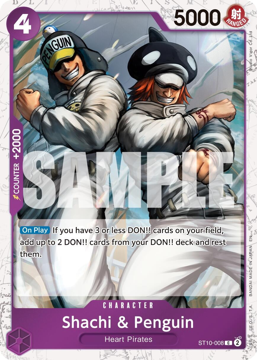 Image for Shachi & Penguin (Pirate Foil) (ST10-008) (Premium Booster -The Best- Vol. 2) (PRB-02) - One Piece Card Game
