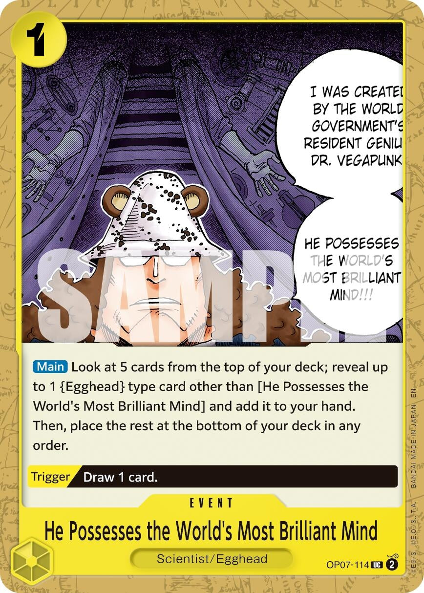 Image for He Possesses the World's Most Brilliant Mind (Reprint) (OP07-114) (Premium Booster -The Best- Vol. 2) (PRB-02) - One Piece Card Game