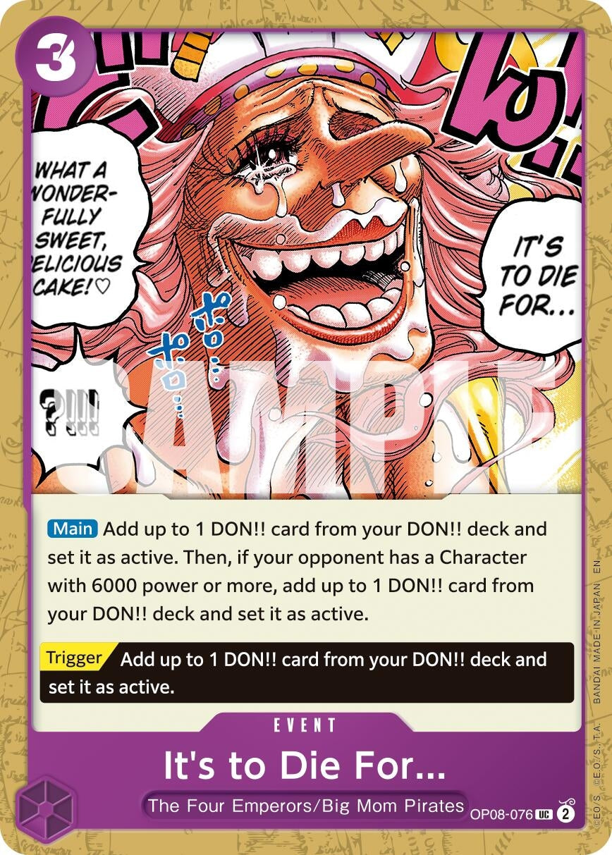 Image for It's to Die For (Reprint) (OP08-076) (Premium Booster -The Best- Vol. 2) (PRB-02) - One Piece Card Game