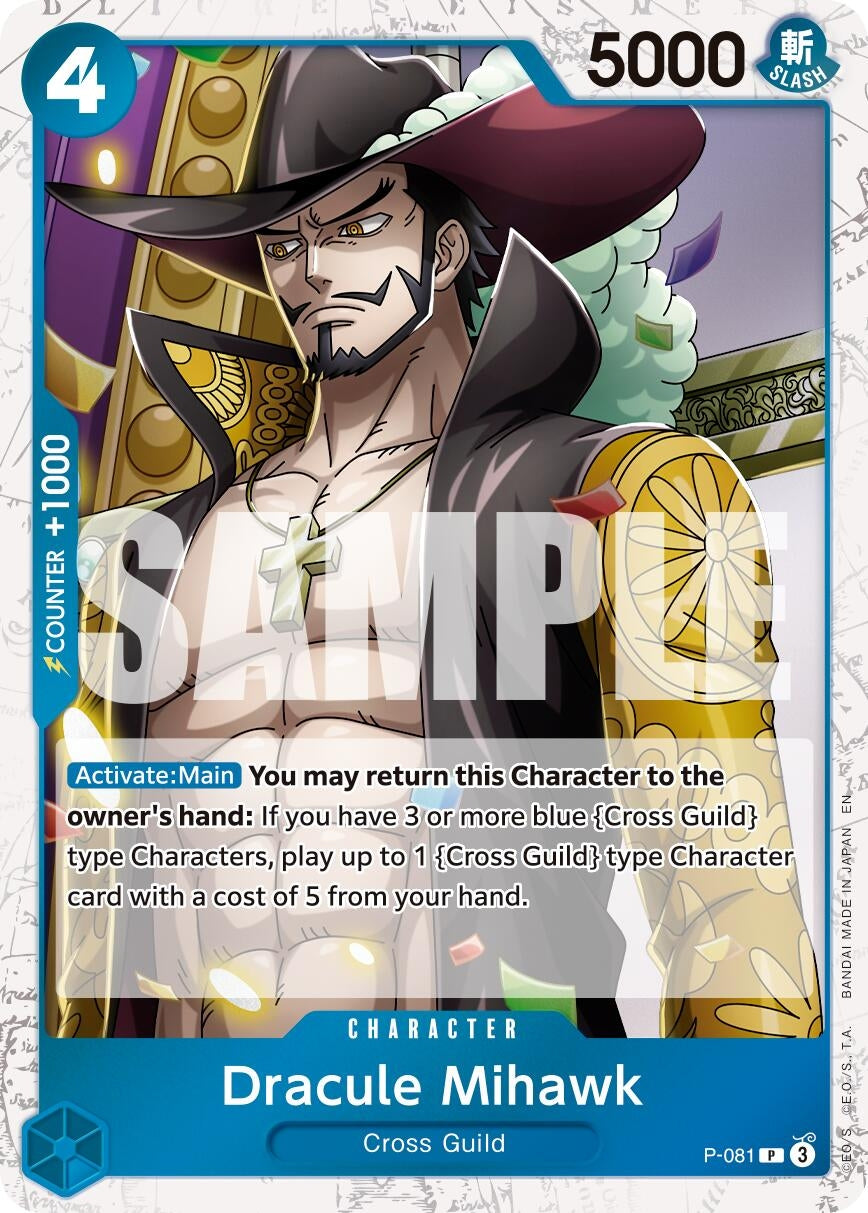 Image for Dracule Mihawk - P-081 (Pirate Foil) (P-081) (Premium Booster -The Best- Vol. 2) (PRB-02) - One Piece Card Game