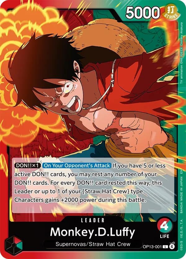 Image for Monkey.D.Luffy (001) (OP13-001) (Carrying On His Will) (OP13) - One Piece Card Game
