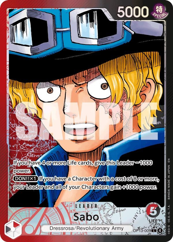 Image for Sabo (004) (Alternate Art) (OP13-004) (Carrying On His Will) (OP13) - One Piece Card Game