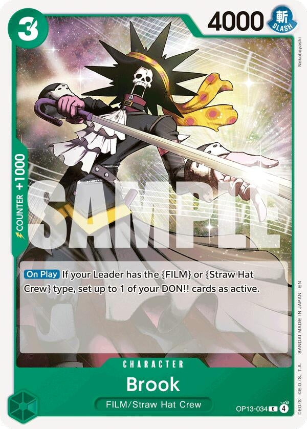 Image for Brook (OP13-034) (Carrying On His Will) (OP13) - One Piece Card Game