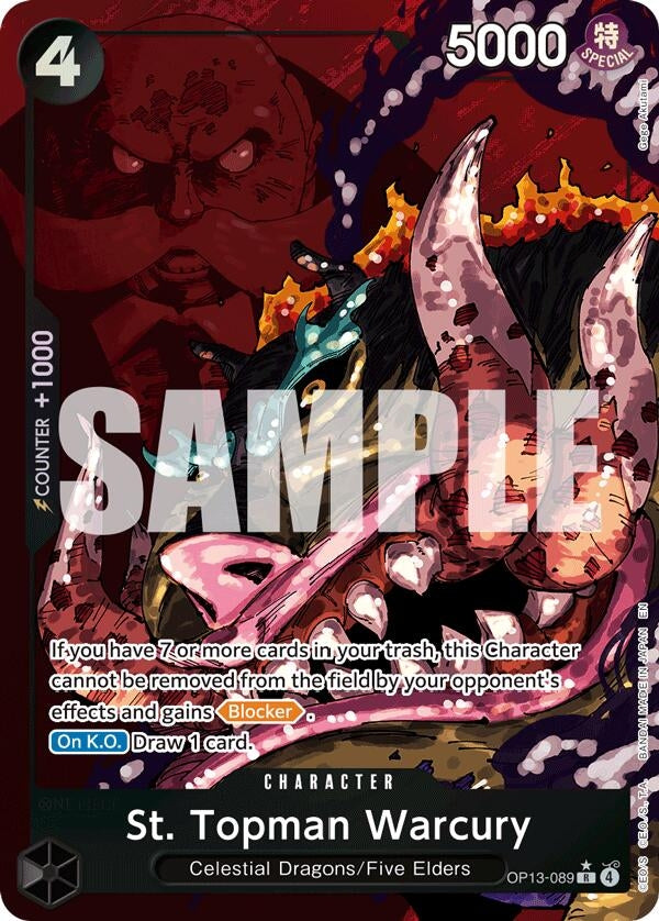 Image for St. Topman Warcury (Alternate Art) (OP13-089) (Carrying On His Will) (OP13) - One Piece Card Game
