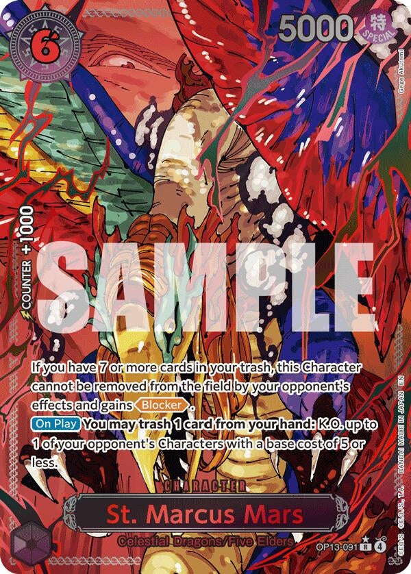 Image for St. Marcus Mars (Parallel) (OP13-091) (Carrying On His Will) (OP13) - One Piece Card Game