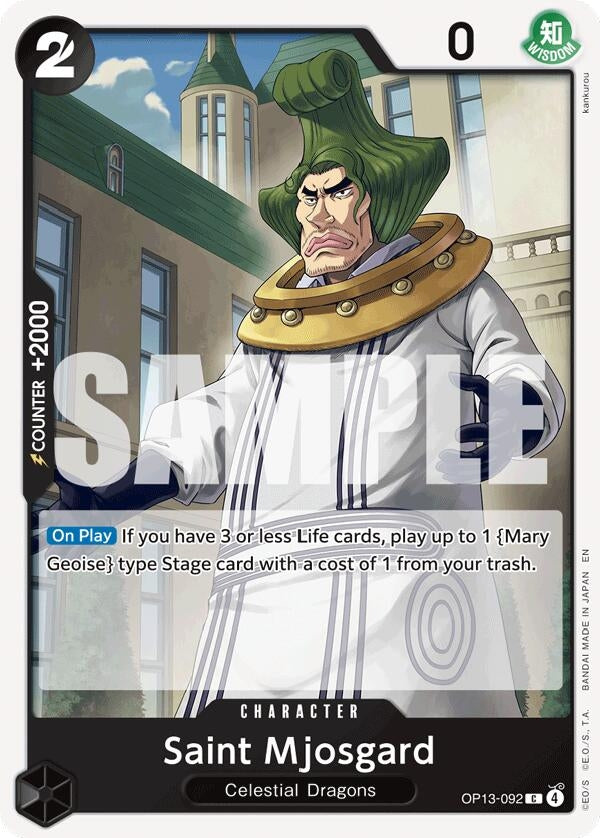 Image for Saint Mjosgard (OP13-092) (Carrying On His Will) (OP13) - One Piece Card Game