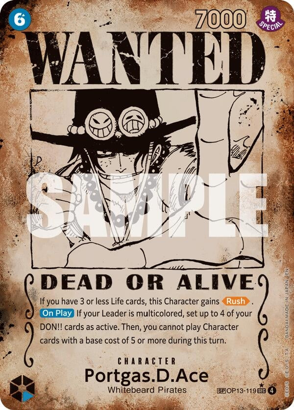 Image for Portgas.D.Ace (119) (Wanted Poster) (OP13-119) (Carrying On His Will) (OP13) - One Piece Card Game