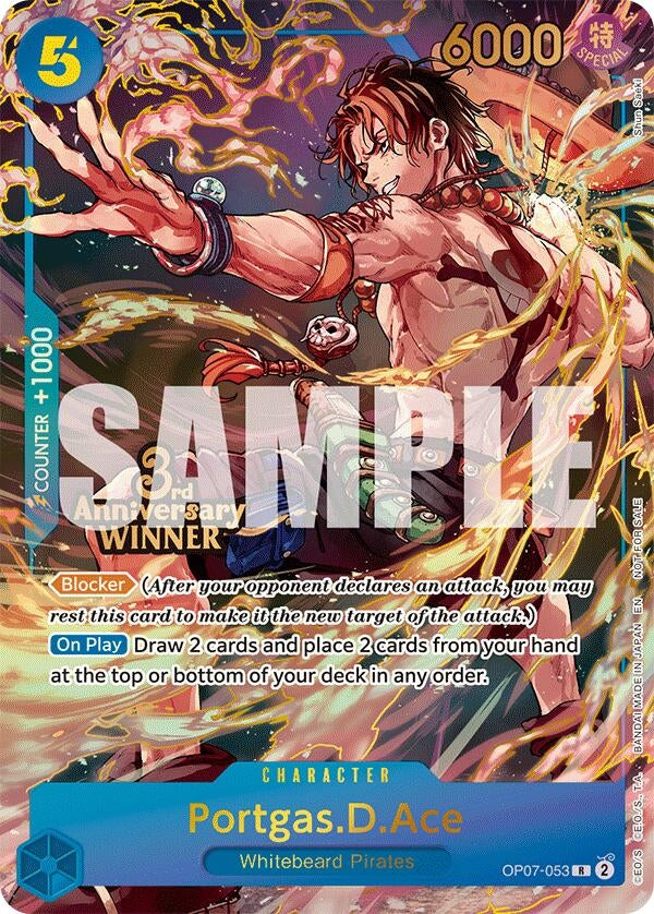 Image for Portgas.D.Ace - OP07-053 (3rd Anniversary Winner) (OP07-053) (One Piece Promotion Cards) (OP-PR) - One Piece Card Game