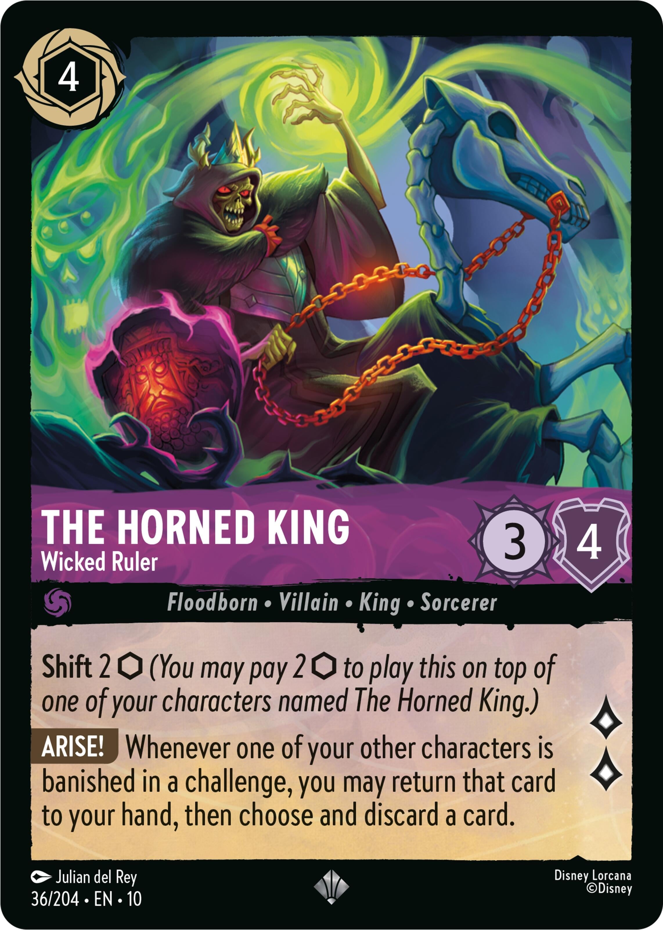 Image for The Horned King - Wicked Ruler (36/204) (Whispers in the Well) (10) - Disney Lorcana