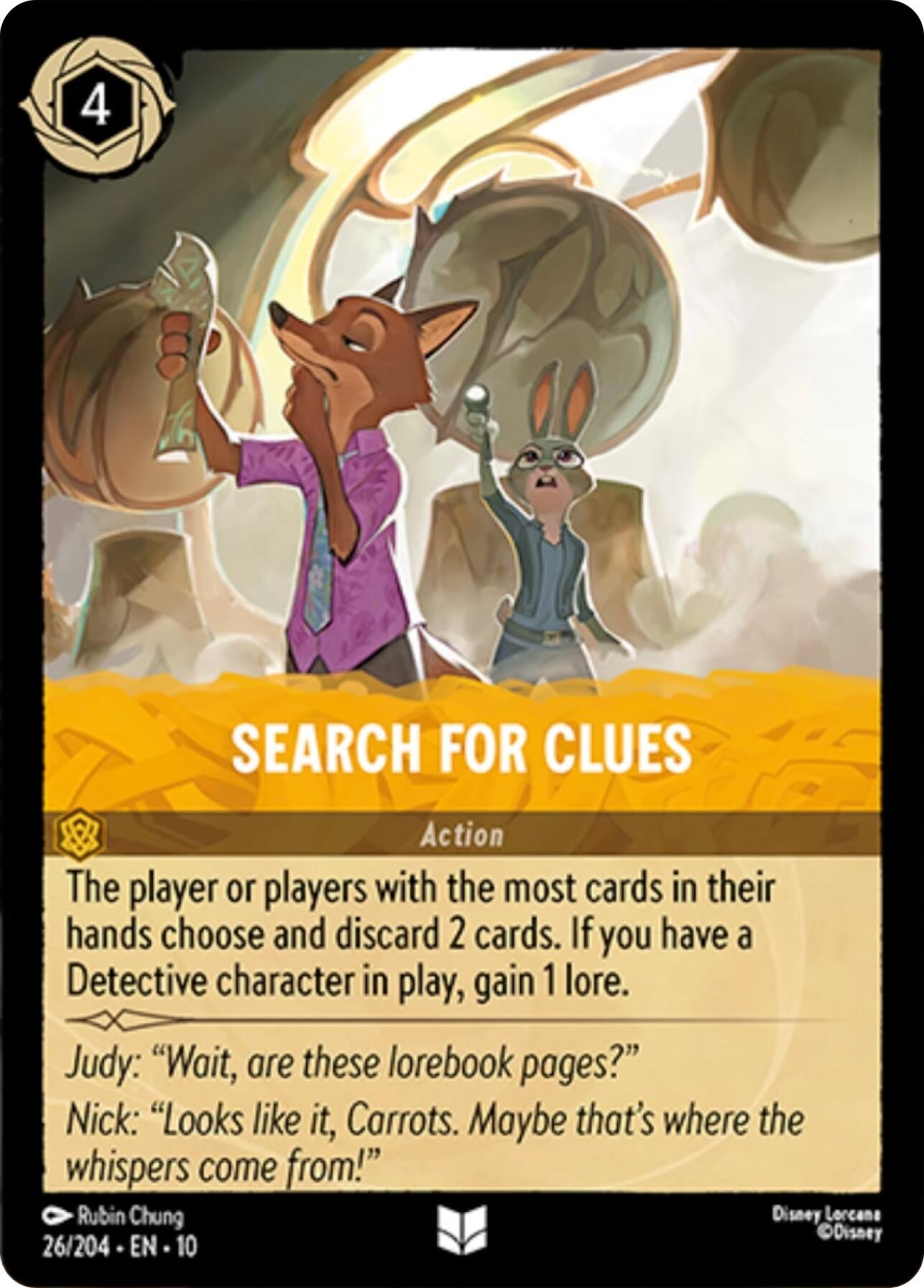Image for Search For Clues (26/204) (Whispers in the Well) (10) - Disney Lorcana