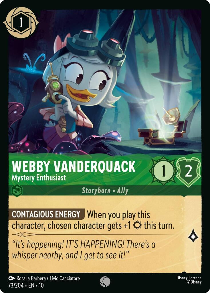 Image for Webby Vanderquack - Mystery Enthusiast (73/204) (Whispers in the Well) (10) - Disney Lorcana