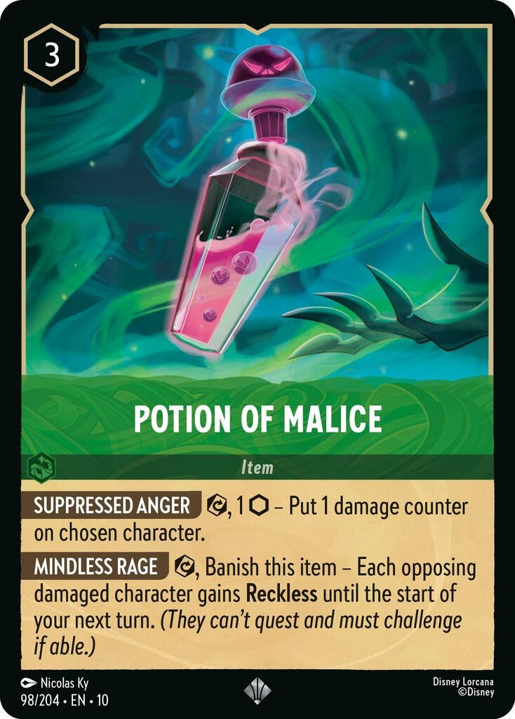 Image for Potion of Malice (98/204) (Whispers in the Well) (10) - Disney Lorcana