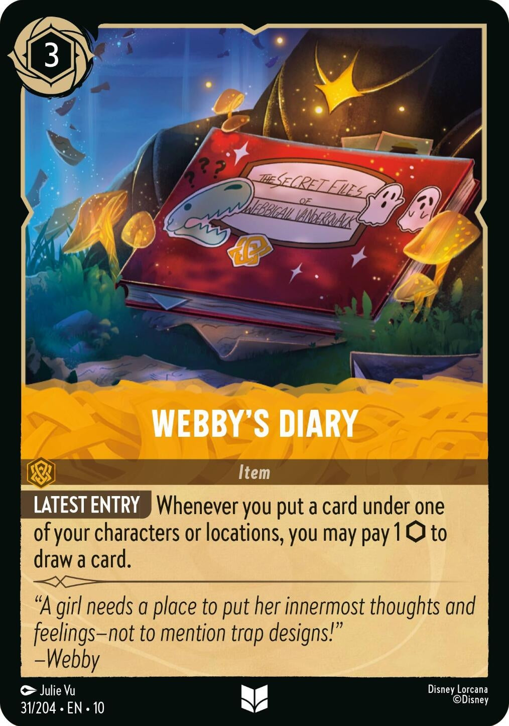 Image for Webby's Diary (31/204) (Whispers in the Well) (10) - Disney Lorcana