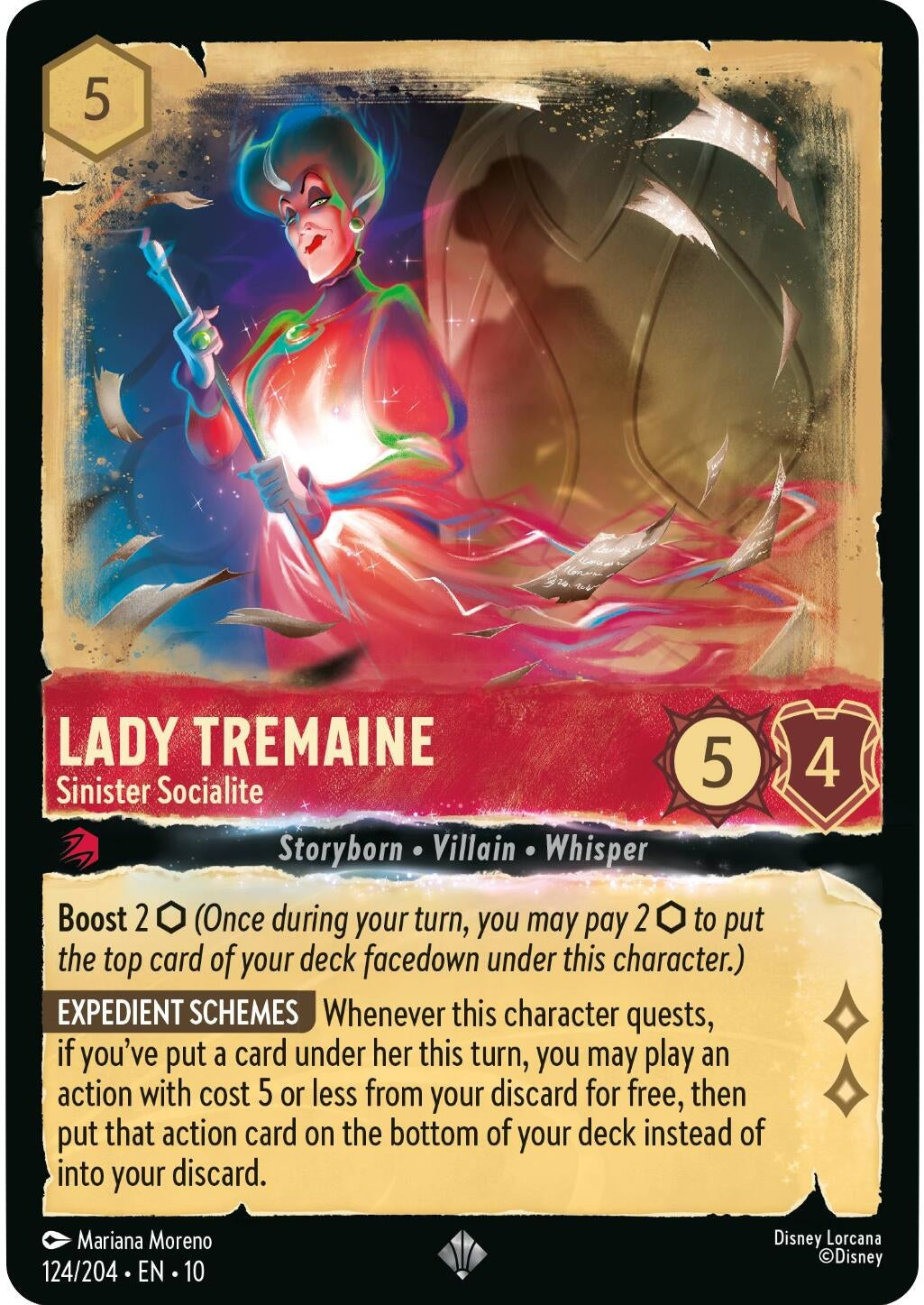 Image for Lady Tremaine - Sinister Socialite (124/204) (Whispers in the Well) (10) - Disney Lorcana