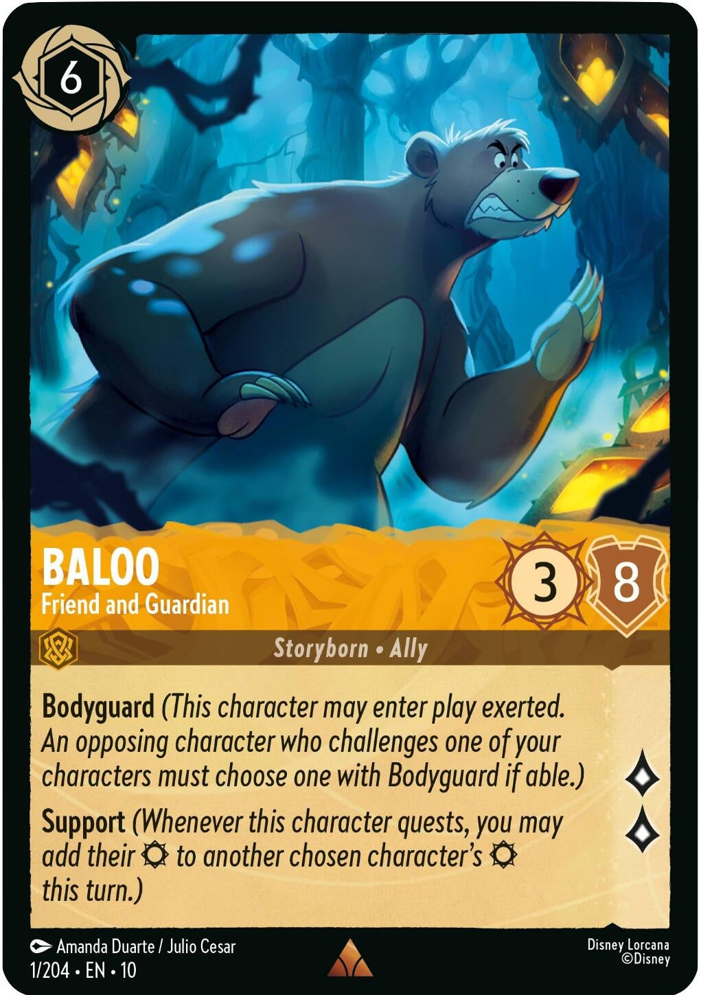 Image for Baloo - Friend and Guardian (1/204) (Whispers in the Well) (10) - Disney Lorcana