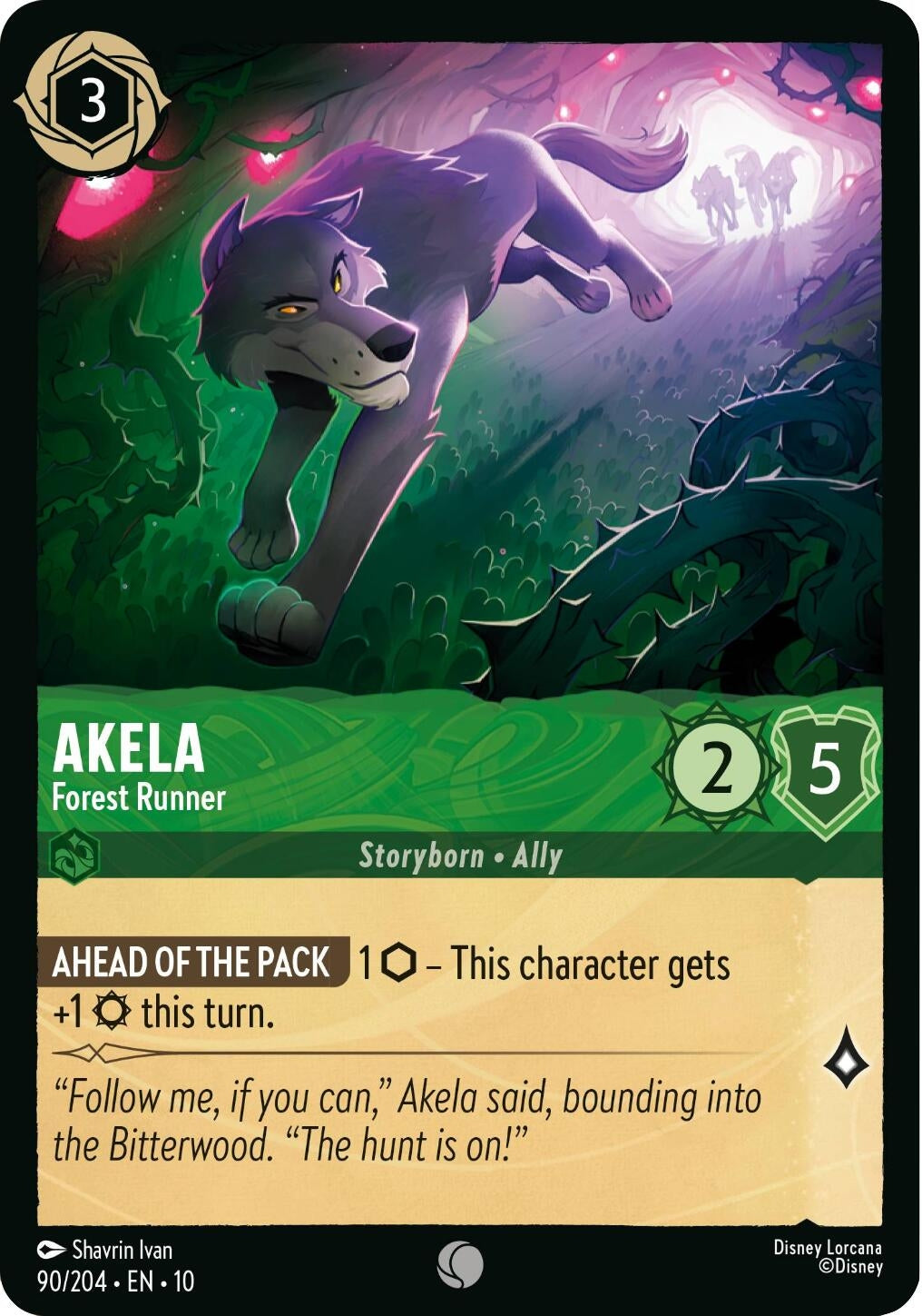 Image for Akela - Forest Runner (90/204) (Whispers in the Well) (10) - Disney Lorcana