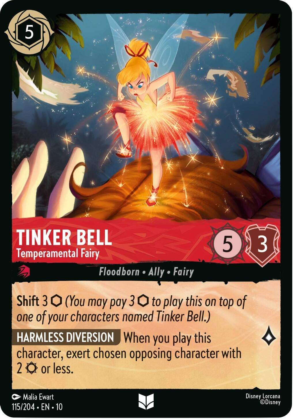 Image for Tinker Bell - Temperamental Fairy (115/204) (Whispers in the Well) (10) - Disney Lorcana