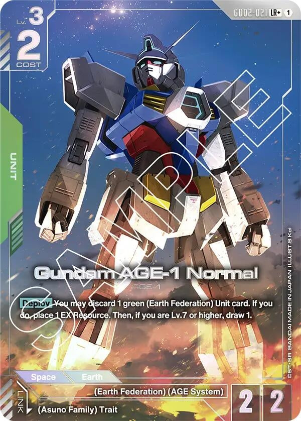 Image for Gundam AGE-1 Normal (LR+) (GD02-021) (Dual Impact) (GD02) - Gundam Card Game
