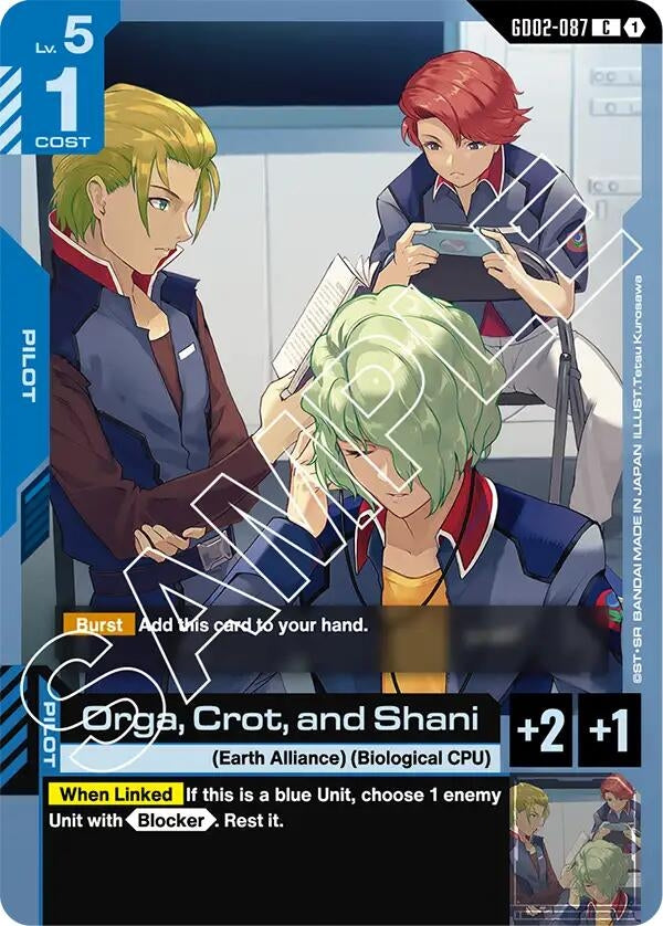 Image for Orga, Crot, and Shani (GD02-087) (Dual Impact) (GD02) - Gundam Card Game