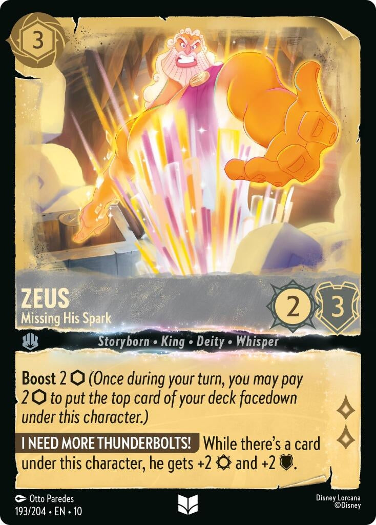 Image for Zeus - Missing His Spark (193/204) (Whispers in the Well) (10) - Disney Lorcana