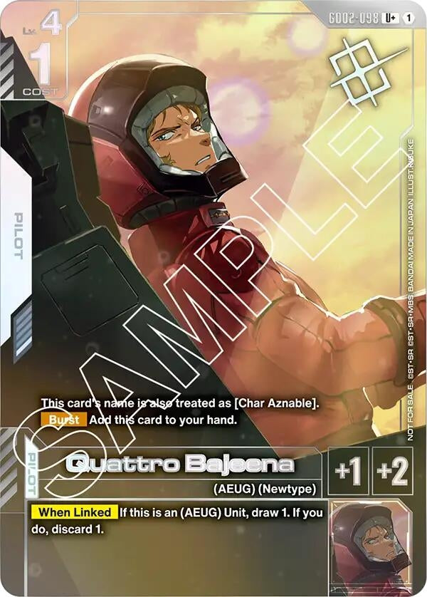 Image for Quattro Bajeena (Store Tournament Winner Pack 02) (GD02-098) (Gundam Promotional Cards) (GCG-PR) - Gundam Card Game