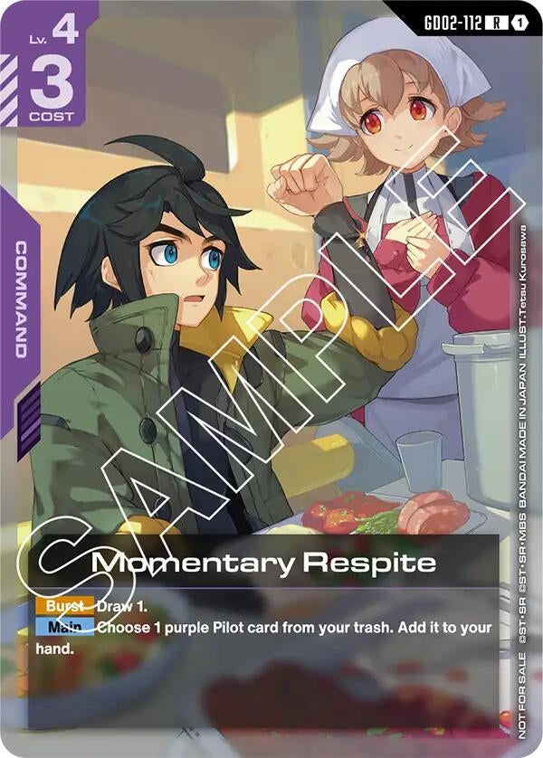 Image for Momentary Respite (Store Tournament Participant Pack 02) (GD02-112) (Gundam Promotional Cards) (GCG-PR) - Gundam Card Game